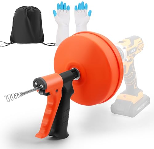 Spazzola Per Pulizia 15 M,Spirale Per Pulizia Dei Tubi,Funzione Automatica,Portare Guanti E Borsa,Spirale Di Scarico Stura Lavandini E Scarichi Professionale Per Cucina,Bagno,Lavandino,Vasca Da Bagno