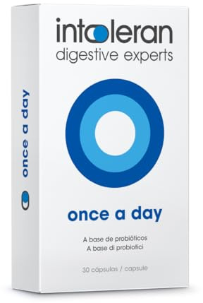 Intoleran Once a Day - 30 capsule | Integratore probiotico per l'intolleranza al lattosio | Produce l'enzima lattasi e aiuta la digestione dei latticini | 1 capsula al giorno | 6 batteri lattici