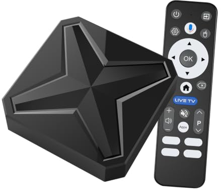 LICAEVEY 8K TV-box, Röstfjärrkontroll med Android OS, 16 GB Lagring 128 GB Utbyggbar, Dual Band WiFi6, för Strömmande Appar Hemunderhållning (EU)