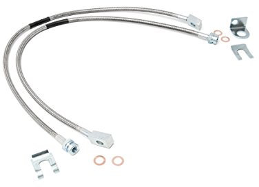 Rough Country Verlängerte Edelstahl-Bremsleitungen vorne für 87–06 Jeep TJ/YJ/XJ | 10,2–15,2 cm-89702