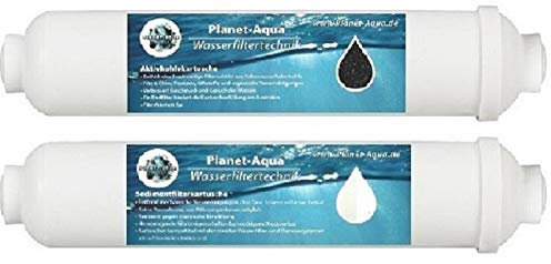 Planet-Aqua Filter Set Ersatzfilter Patronen - Sedimentfilter & Aktivkohlefilter Wasserfilter Osmoseanlage Umkehrosemose OsmoseTrinkwasser Kartusche Aquariumfilter