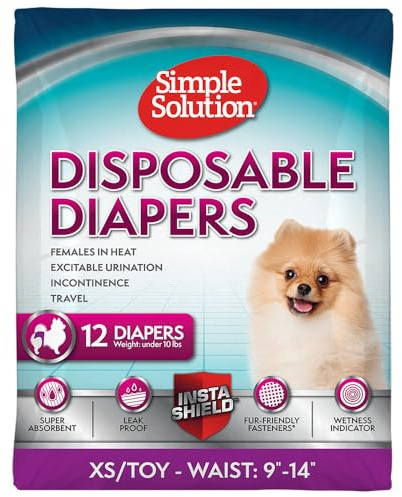 Couche jetable simple pour chien - Super absorbante et anti-fuite - Pour femme - Pour la chaleur, la miction excitante, l'incontinence ou la formation de chiot