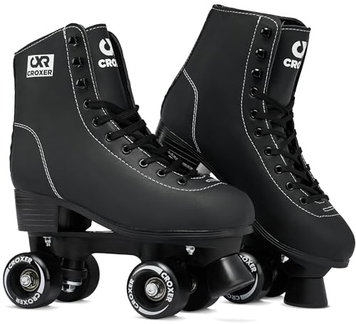Croxer - Pattini a rotelle per bambini, ragazze, ragazzi, quad, pattini a rotelle per adulti, bambini - Design retrò anni '70 - Cuscinetti ABEC-7, ruote in PU - Carmen, 39 (25,5cm)