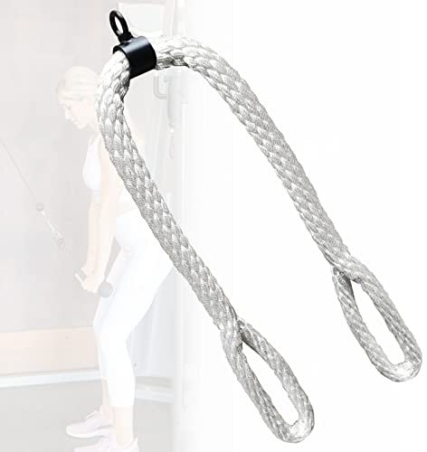 AHDFY Trizepsseil mit Ring, Trizeps Seil, Bizeps Trainingsgerät Kabelzug, inkl. Drehgelenk, Ideales Zubehör für Das Workout am Seilzug, Kabelzug oder Kraftturm, im Home-Gym oder Studio,100cm