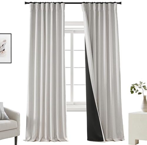 PANELSBURG Ceiling Track for Blackout Curtains - 108 Inch Long, Bedroom & Living Room Drapes with Hooks