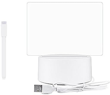 Milageto Klares Acryl-Trocknungslöschbrett, LED-Schreibtafel mit beleuchtetem, wiederbeschreibbarem USB-Anschluss, inkl. Marker, warmes gelbes Memoboard für, horizontal