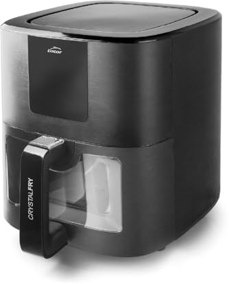 Lacor – 69515 – CrystalFry oljefri fritös, varmluftsfritös, transmissionsfönster, LED-panel, 8 program, non-stick-beläggning, TotalCook-teknik, kapacitet: 7 l