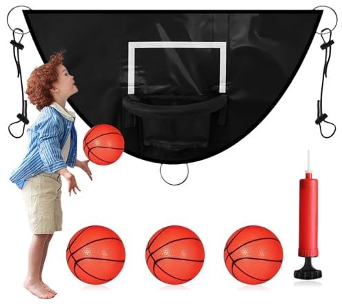 Basketkorgsset för studsmatta | Mångsidig vattentät basketkorg, solbeständig basketkorg med pump och boll för pojkar och flickor
