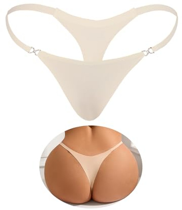 comeondear Seamless Thongs for Women No VPL Knickers S-2XL | Plus Size Cheeky Underwear, Invisible Sexy Panties, T Back Hipster Bikini