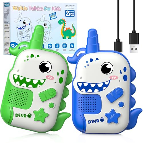 iKidiki Walkie Talkie Niños Recargable, Juguetes Niños 3 4 6 7 8 Años Regalo Niño 3-8 Años Walky Talky Regalo Niño 3-8 Años Juegos Exterior para Niños Jardin Regalos para Niños