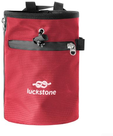 Borsa per gessetti da arrampicata in magnesio per animali domestici, impermeabile, per allenamento, fitness, talco, polvere di talco, con spazzola per polvere di magnesio (rosso)