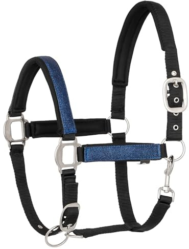 START - Cabestro de neopreno para caballo de sangre caliente, pura sangre – cabestro de establo, cabestro de pasto, 2 posiciones ajustables en la correa de la barbilla y el cuello, seguro y resistente