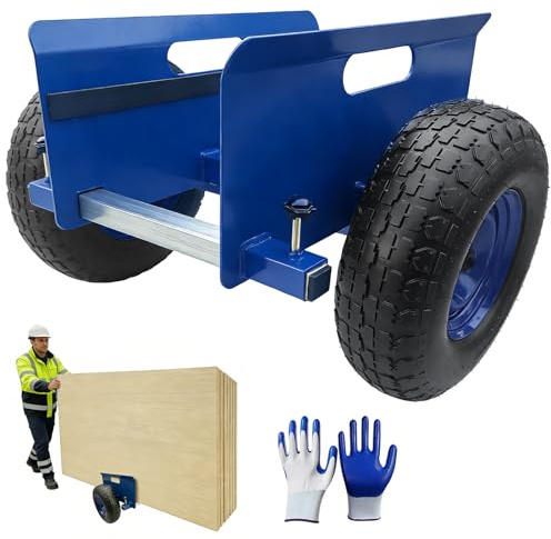 Plattenroller 500KG Tragfähigkeit, Plattenwagen, Klemmwagen, Verstellbarer Trockenbau-Umzug, Plattenklemmwagen für Marmor, Holzplatten, Türen, Fenster, Rollwagen, Transporthilfe für All-Terrain