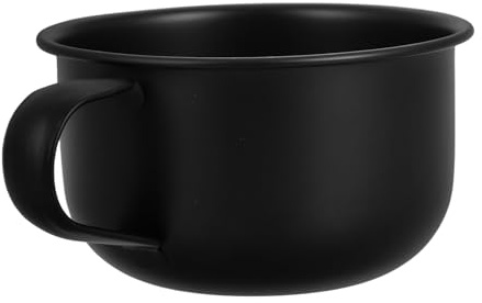 Ciieeo Recipiente para Jabón de Afeitar con Mango Ergonómico Cuenco de Aleación Negro Compacto y Portátil para Espuma de Afeitar para Hombres Accesorio de Afeitado para Uso en Baño