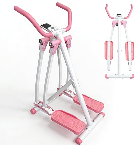 KINMAC Air Walking Elliptical Exercise Machine - Foldable Low-Impact Cardio Trainer with LCD Monitor, Extended Stride & Non-Slip Pedals for Home Gym