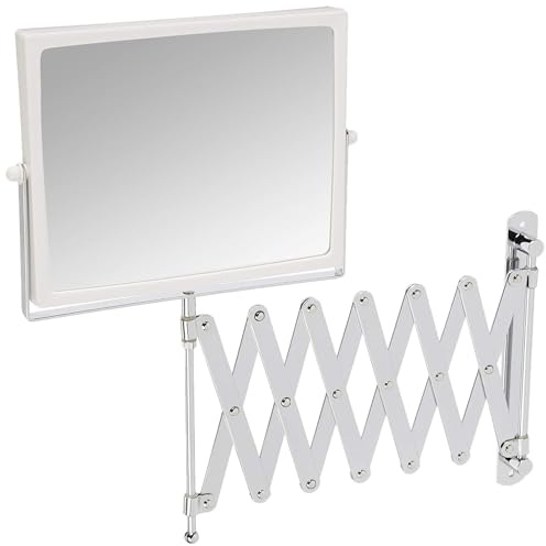 JERDON Two-Sided Swivel Wall Mount Mirror - Vanity Mirror with 5X Magnification & 30 inch Wall Extension - Model J2020C