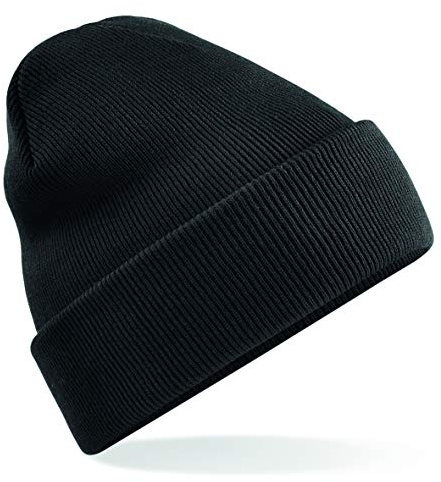 Beechfield Unisex B045 manschettmössa, svart, en storlek