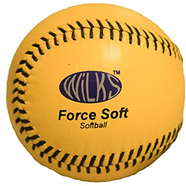 Wilks Kid's Force Leather Practise Softball - Yellow, 11.5 cm