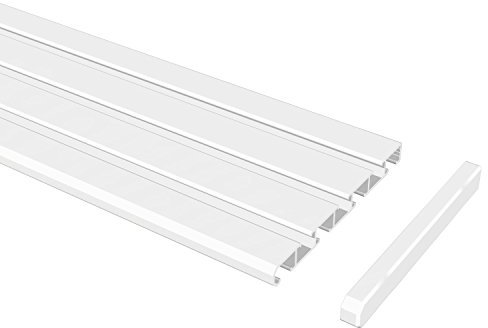 Flairdeco Vorhangschiene 3-/4-läufig Wendeprofil, Aluminium, Weiß, 120 cm