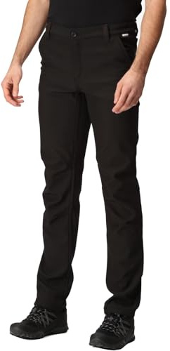 Regatta Men's Fenton Softshell Walking Trousers, Water Repellent, Wind Resistant & Multipocketed - Perfect for Outdoors, Hiking, Camping & Trekking Black