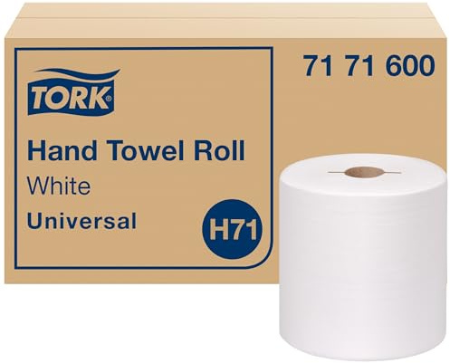 Tork Hand Towel Roll, White, H71, 6 Rolls x 630 ft, 7171600