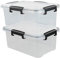 Yarebest 10 Liter Plastic Storage Box with Latch Clips/Seal Circle, Pet Food Storage Containers Pack of 2