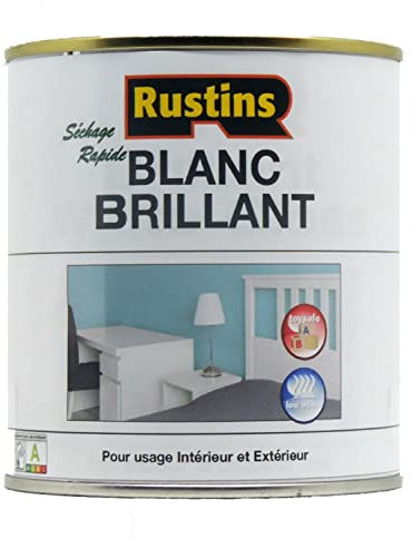 Rustins Peinture brillante à séchage rapide pour bois et métal en intérieur et extérieur - Blanc 1L