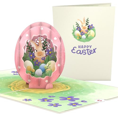 Lovepop Egg 3D Pop-Up Easter Card for Kids - for Boys, Girls, Him, Her - Floral Greeting Card - 5 x 7 - Envelope Included