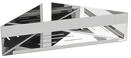 WENKO Turbo-Loc Eckablage Genova Shine, Bad-Ablage aus rostfreiem Edelstahl zum Befestigen ohne Bohren mit Klebepad-System, platzsparende Aufbewahrung von Pflegeprodukten, 36 x 8 x 17 cm, Glänzend