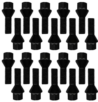 TRACER Lot de 20 boulons de roue coniques 60° M12 x 1,25 28 mm compatibles avec Alfa Romeo, Peugeot, Fiat, Citroen