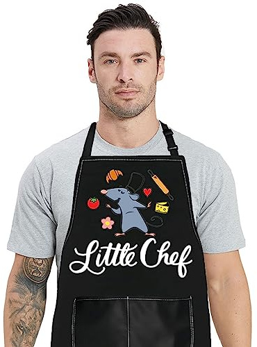 WZMPA Lei Kitchen Apron With Pockets, Adjustable Apron For Little Chef, Cooking Baking Grilling, Medium