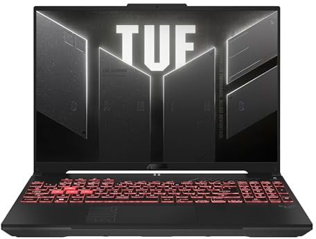 ASUS TUF Gaming A16 FA607PI-QT007W Laptop 40,6 cm (16) WQXGA AMD Ryzen™ 9 7845HX 16 GB DDR5-SDRAM 1 TB SSD NVIDIA GeForce RTX 4070 Wi-Fi 6 (802.11ax) Windows 11 Home Schwarz, Grau