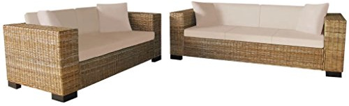 Homgoday Set di divani a 2 posti e 3 posti in vero rattan divano divano divano letto moderno divano letto matrimoniale
