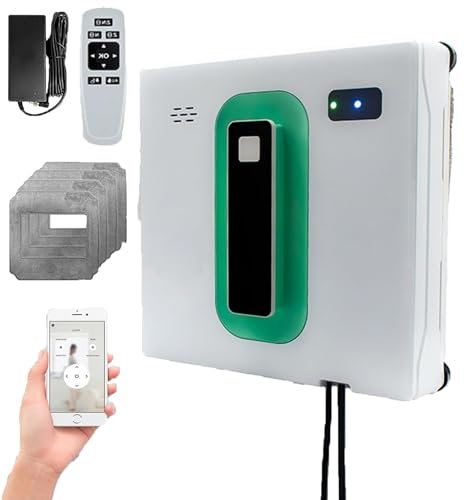 Window robot cleaner,Window Cleaner Robot,3000Pa Strong Suction Smart Window Cleaning Robot Suitable,window vacuum cleaner 50ML Dual Water Tank, for Outdoor/Indoor High Rise Windows