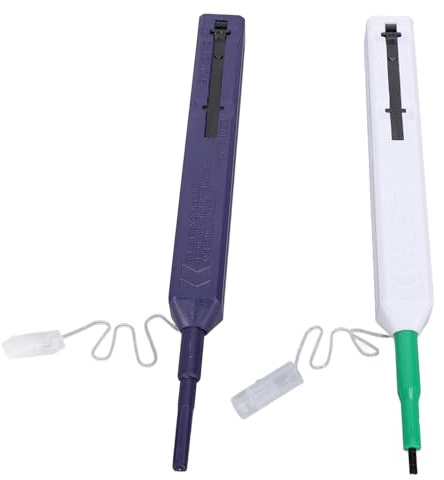 2Pcs Fiber Optic Cleaning Pen Kit Professional Fiber Cleaning Tools 180° Rotatable Press Type Optical Fiber Connector Cleaner Pen for 1.25mmLC MU 2.5mm SC FC STE2000