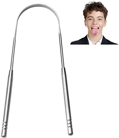 Stainless Steel Tongue Scraper Cleaner - freshs Breath, U Shaped Tongue Scraper, Tongue Cleaner Tool, Tongue Scrapers for Adults, Kids, Scraper Tongue Cleaners Kit for freshs Breath & Oral Health