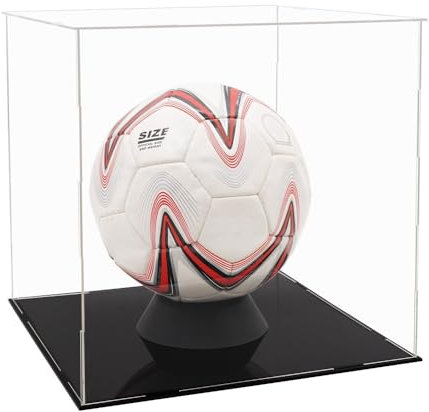 Tingacraft Vitrine Schaukasten Acryl Klar Würfel 30x30x30 cm für Fußball Basketball Boutique Memorabilien Modell