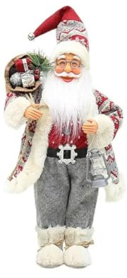 Rastapulz jultomtefigurer, jultomtedocka, stående, jultomtefigur med ficka, 18, juldekoration, jultomte