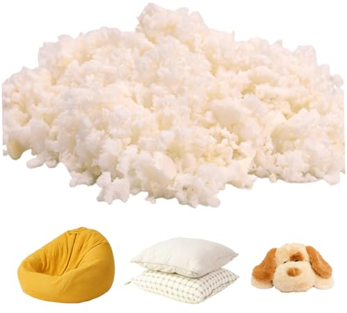 Syglawnd Relleno de puf, Relleno de Espuma viscoelástica triturada, de Almohada de 1 kg sin partículas de Gel añadidas, Suave, Ideal para de Almohadas para Cojines, Camas para Perros, manualid