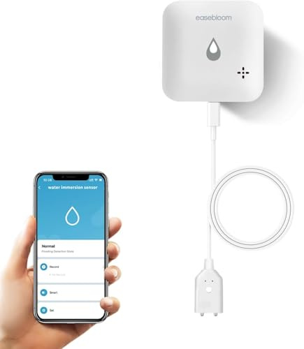Wassermelder, Wassermelder 90 dB Lauter Wassersensor, Wassersensor mit Fernalarmierung, IP66,Wasseralarm für Küchen, Keller und Badezimmer (W08TW)