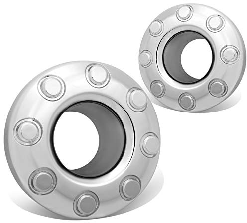 Auto Dynasty Pair Front Wheel Center Hub Caps Compatible with Ford F350 Super Duty Dually 4WD 05-18