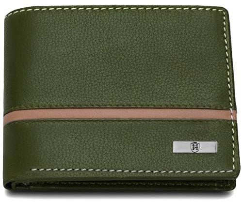 HORNBULL Denial Ledergeldbörse für Herren, Geldbörsen mit RFID-Blockierung, Herren-Geldbörse, Leder, Olivgrün