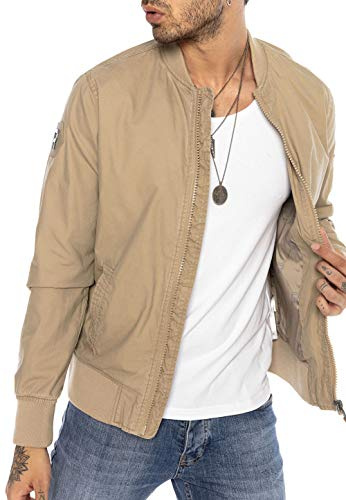 RED BRIDGE Chaqueta de transición para Hombre Americana de medio tiempo de algodón Beige S