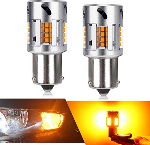 BA15S 1156 LED Lampadina Indicatore di Direzione, 20SMD Lampadina LED Senza Errori CANBUS Giallo Ambra per 7506 1156A P21W Sostituzione Lampadina Lampeggiante (2 PZ)