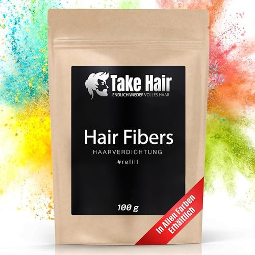 Take Hair Streuhaar Nachfüllbeutel I Hält bei Regen und Wind I Für Männer und Frauen I 100g Schütthaar zur Haarverdichtung I Hair Fibers bei Haarausfall und lichtem Haar (Streuhaar Hellblond)