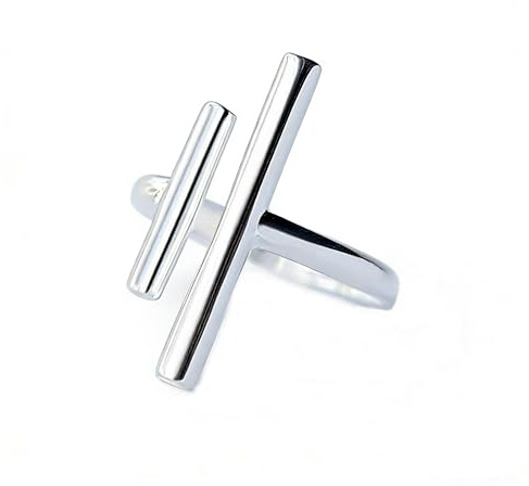 TYERY S925 Anello in Argento, Linea Di Personalità Femminile Anello Aperto Anello Dito Indice Moda Anello Codas925 anello in argento, Apertura regolabile
