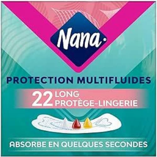 Nana Dailies extra protection Protège-Lingerie - 30 % plus Absorbant* pour Tous Types de Pertes - Sensation de Fraîcheur - 22 Protège-Slips Longs