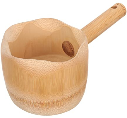DOITOOL Wooden Water Ladle Long Handle Water Scoop 8.66In Multipurpose Bath and Garden Scoop Lightweight
