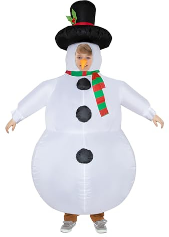 Stegosaurus Inflatable Snowman Costume Christmas Costumes Funny Blow Up Costumes for Cosplay Party (Kid Snowman)