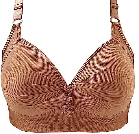 Rpporm BH Damen Ohne Buegel Vollschalen Bequem Guter Halt Große Brüste Wirefree Bra Super Push Up BH Gegen Hängebrust Brüste Klassische BHS Minimizer Bra